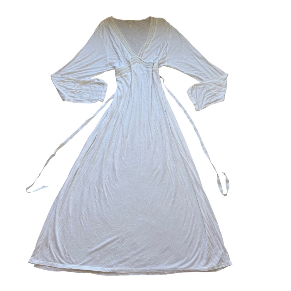 Vintage Y2K Vera Wang Babydoll Slip Gown Semi Sheer Modal White Women's Size XL - Picture 4 of 6